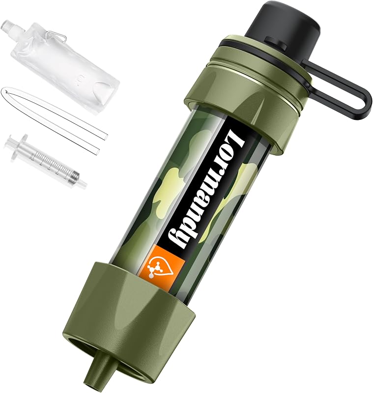 Filtro de agua de paja - Purificador de agua portátil, sistema de filtración de agua, purificación de paja de agua reutilizable - Equipo de emergencia y supervivencia al aire libre para senderismo, accesorios de camping y viajes