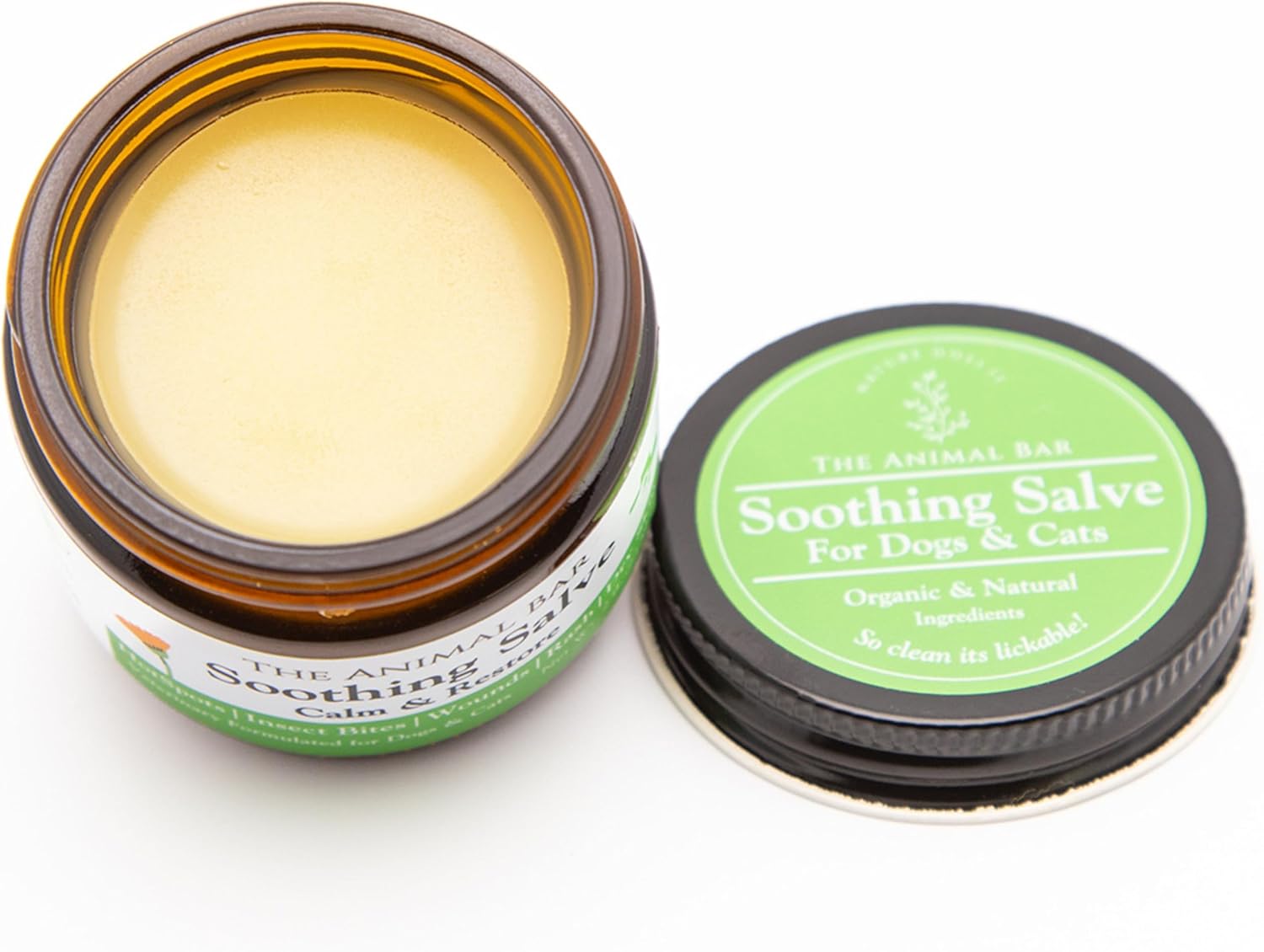 Organic Soothing Salve for Dogs & Cats – Lick-Safe First Aid Wound Care & Skin Healing with Beeswax & Calendula | Cracked Paws, Noses, Hot Spots, Itchy Skin & Minor Wounds | 2oz