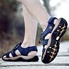 Sandalias deportivas para hombre, para senderismo, punta cerrada, de cuero, deportivas, casuales, para caminar, acuáticas 3