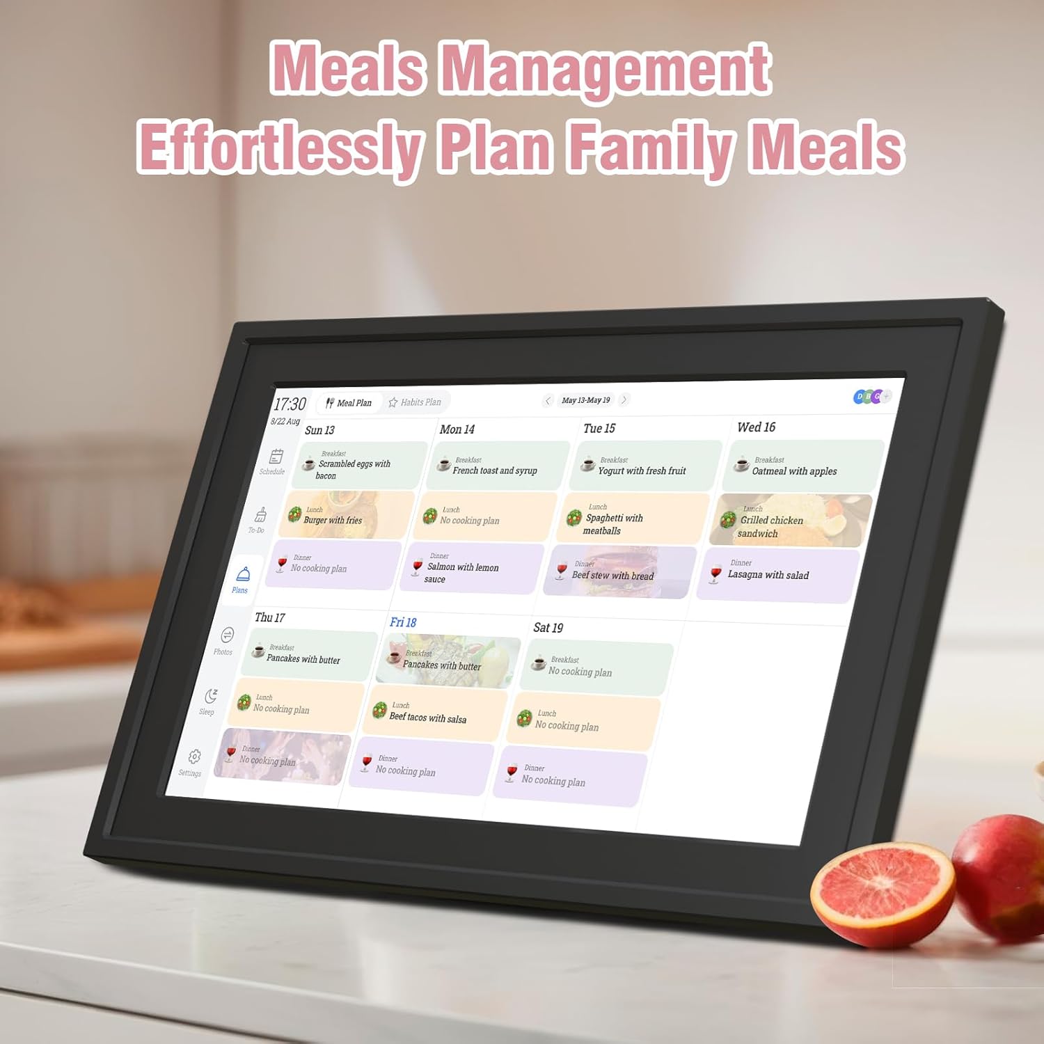 Digital Calendar 10.1" Wall Touch Screen, Electronic Calendar Planner for Wall Desk Shared Chore Chart Meal Plan Photo Display with Rewards Reminder, Smart Calendars for Busy Family, No Subscription
