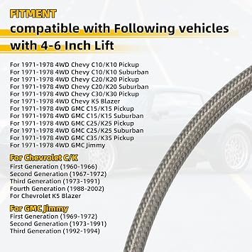 Motoparty Front and Rear C10 Brake Lines 89340S 89335S