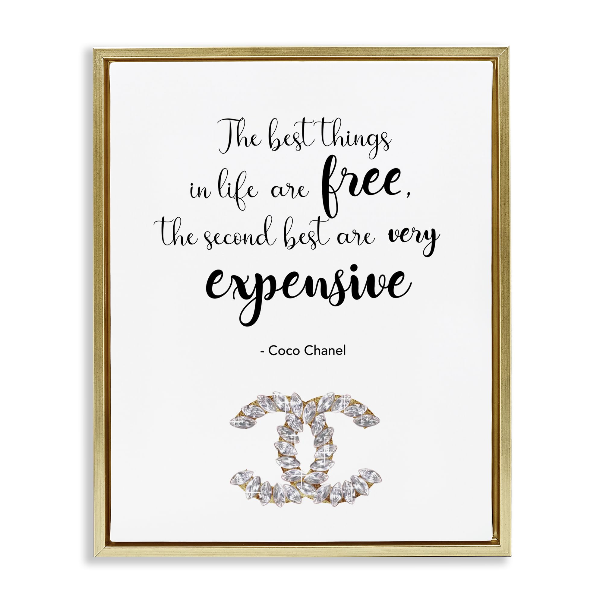 'Best Things In Life Fashion Phrase'| Floating Frame Canvas Art