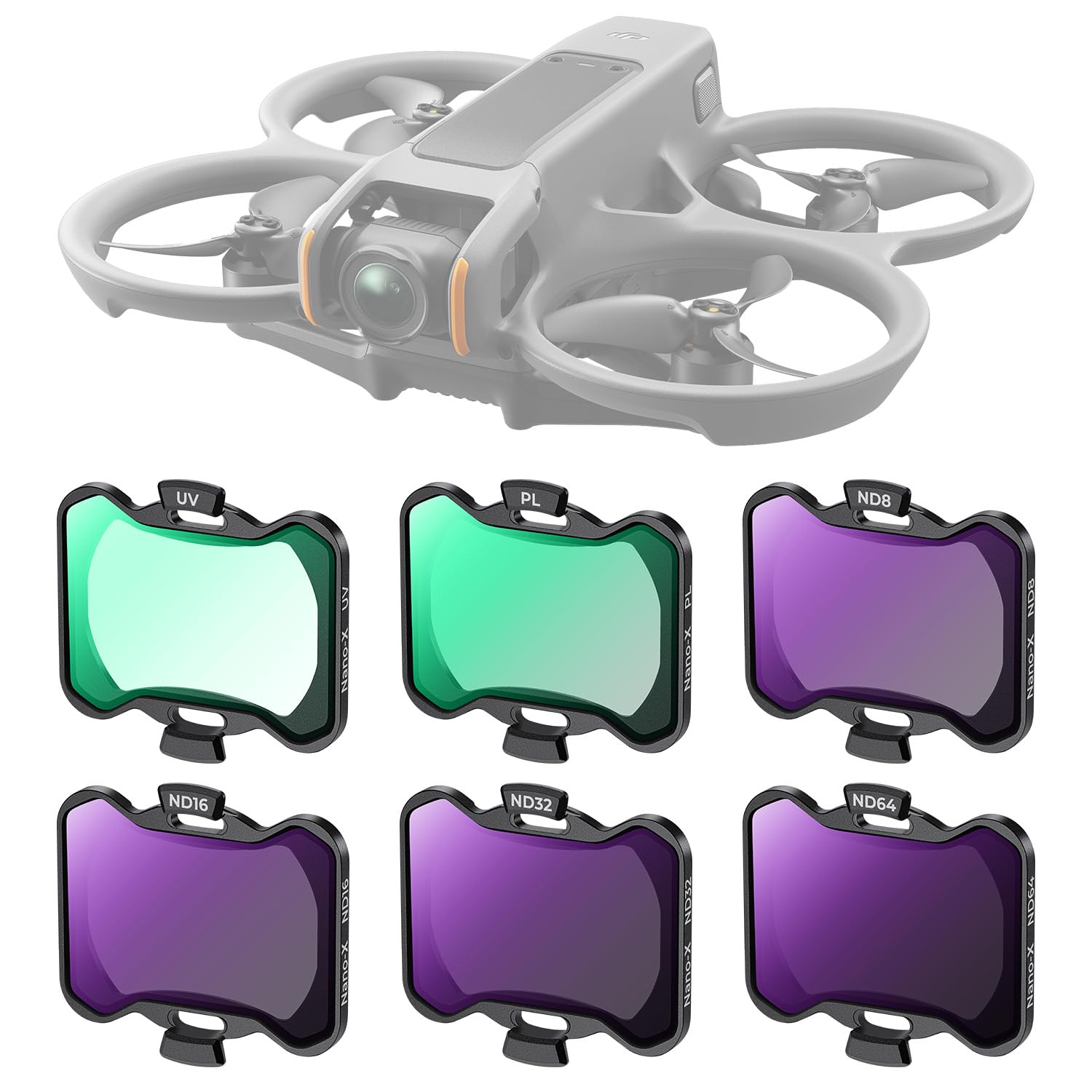 K&F CONCEPT Filtro per DJI Avata 2, Kit de ND Filtri per Avata 2 con UV, Polarizzatore Filtro PL, ND8, ND16, ND32, ND64 Compatibile con DJI Avata 2 per 28 Strati Nano Rivestimento