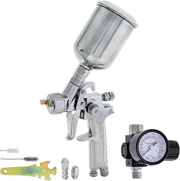TCP Global Automotive HVLP Spray Gun - 1.2mm Fluid Tip Gravity Feed Paint Sprayer - Mini Auto Paint Gun for Car Painting, Primer, Topcoat & Touch-Up Pistola para Pintar Carros