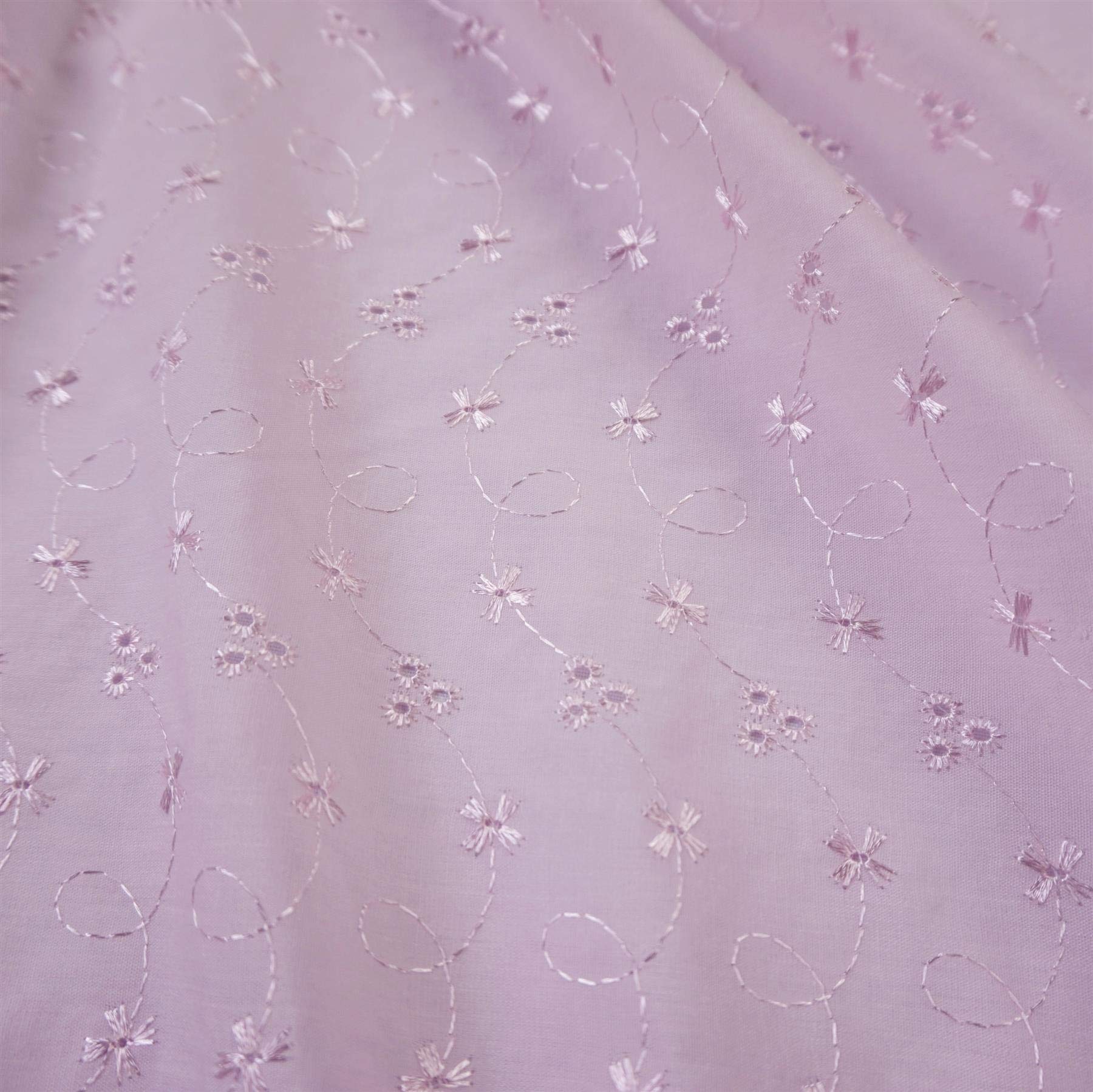 Nortex Mill Pink 3 Hole Polycotton Broderie Anglaise Fabric (Per Metre)
