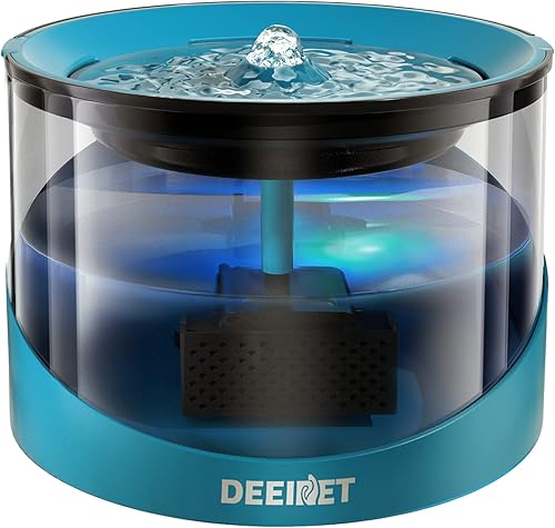 Miniatura 1 de Fuente de agua para gatos, dispensador de agua automático ultra silencioso para gatos y perros con indicador LED colorido, cuenco de agua para