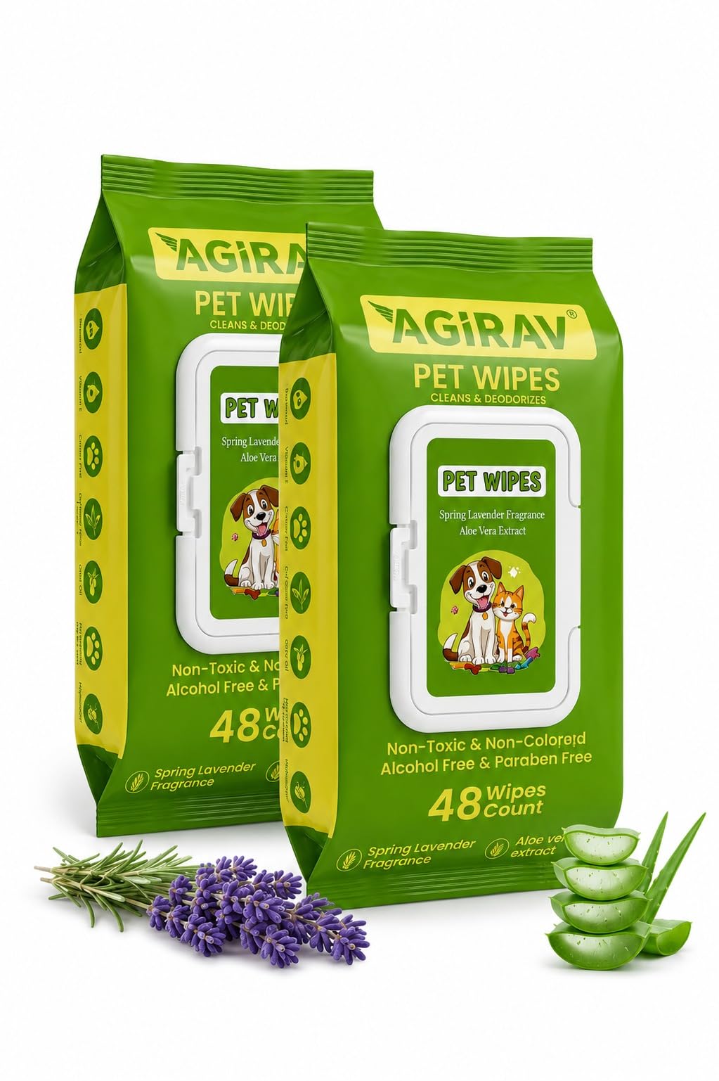 Hypoallergenic Dog Wipes, Cleaning and Odor-Controlling Grooming Wipes for Paws, Body, and Butt, Perfect for Puppy and Adult Dogs (Pack of 2(96 Wipes))-image-37