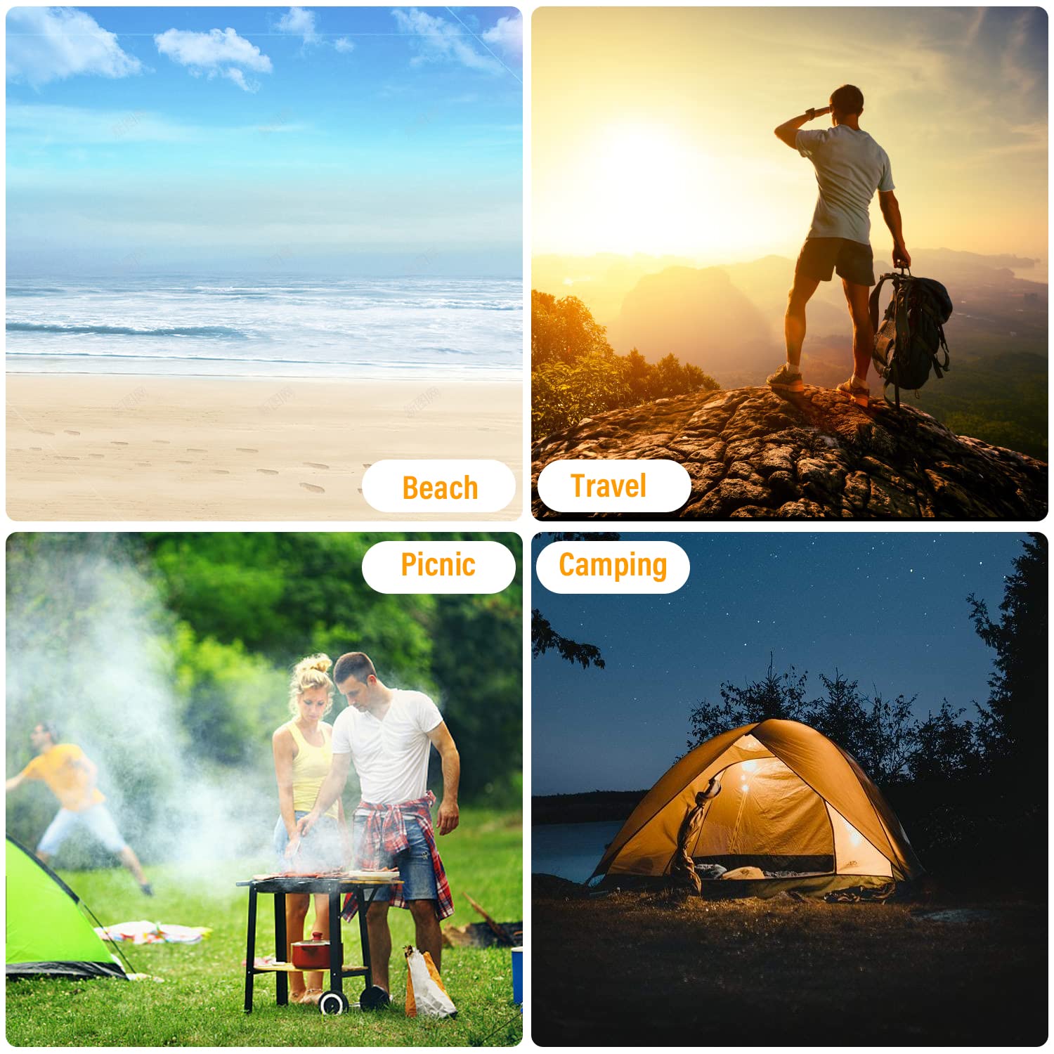 Mini Coperta Da Picnic Tascabile,110 X 140 Cm, Ultraleggero Tappetino