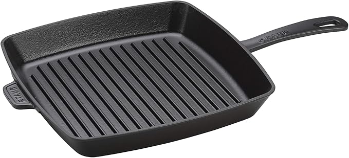 STAUB Cast Iron 12-inch Square Grill Pan - Matte Black