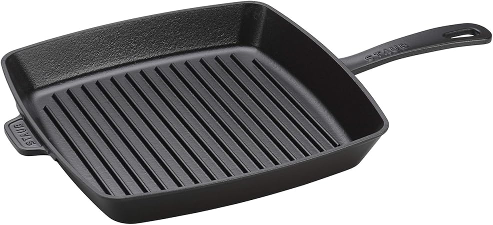 STAUB Cast Iron 12-inch Square Grill Pan - Matte Black