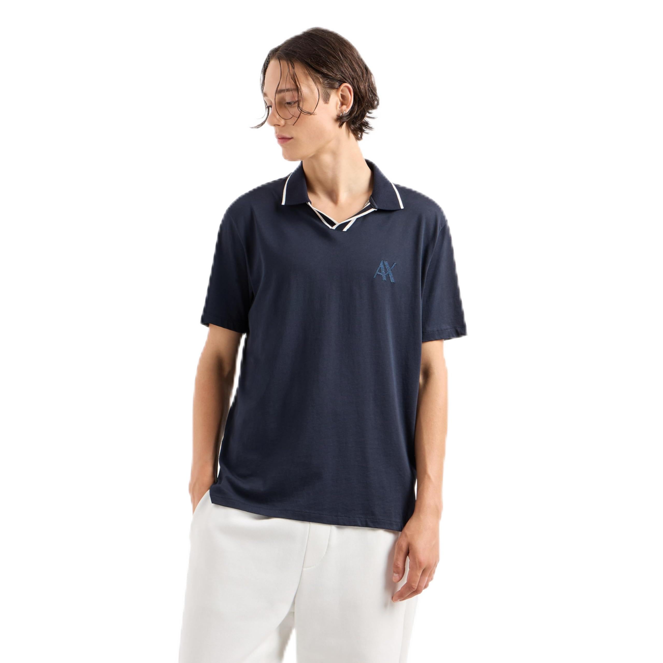 Armani Exchange Men's Johnny Contrast Collar Regular Fit Polo