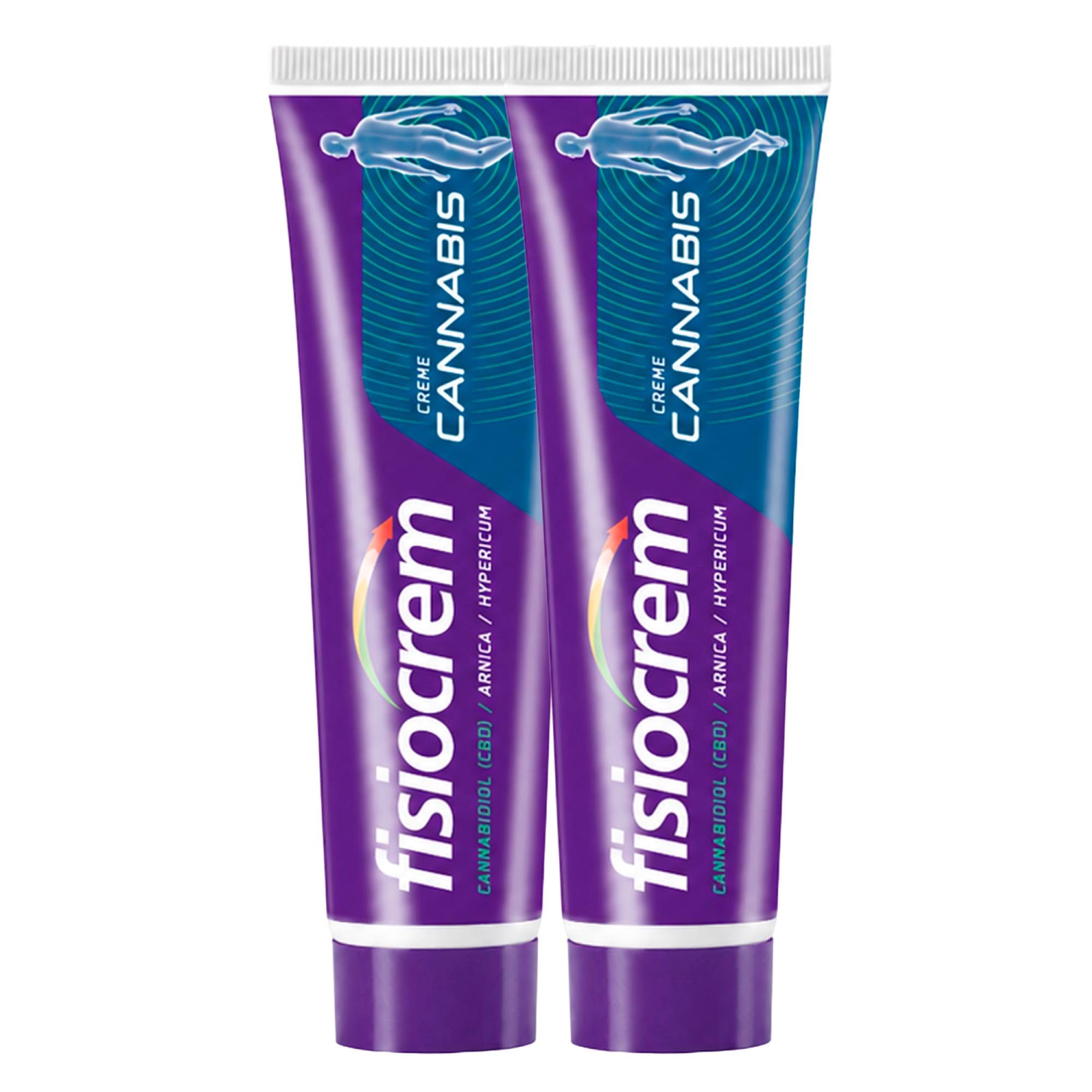 FISIOCREM Pack 2x Fisiocrem Cannabis 60 ml | Con Cannabidiol, Árnica y Hypericum | Crema tópica con efecto calmante y relajante para una sensación de alivio y bienestar en la piel
