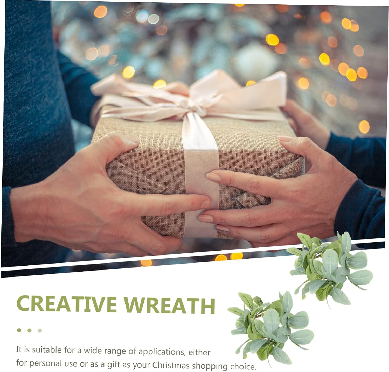 GARVALON 2pcs Simulated Plant Garland Candle Outdoor Leaf Wreath Artificial Decor for Living Room Wedding Party Decorations