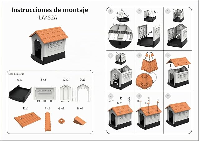 Foto 3 de 5 de Lanco - Caseta para Perros Pequeños. Uso Interior y Exterior con Rejillas de ventilación. Material…