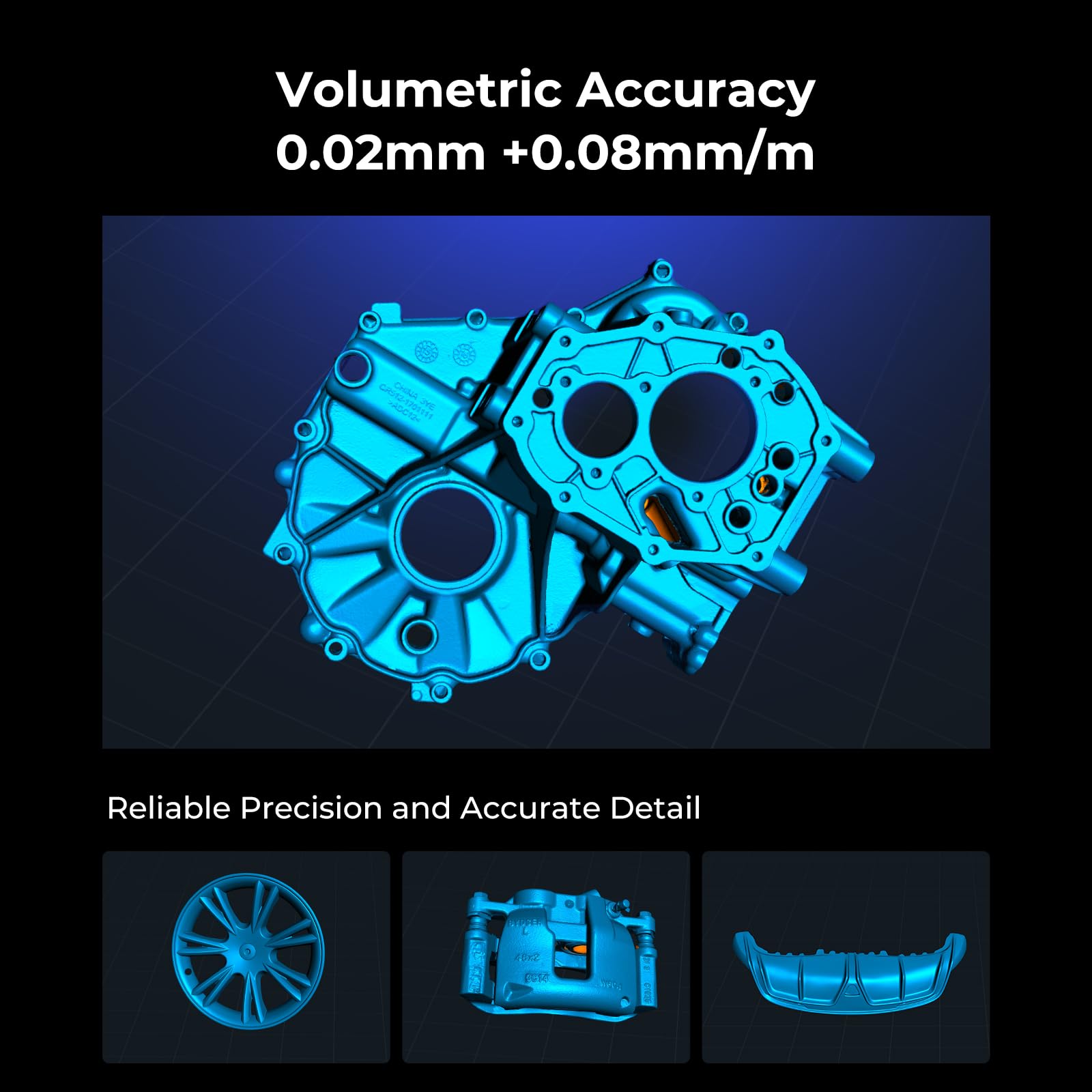 Creality Scanner 3D CR-Scan Raptor Pro, Scanner Portable Grand Public Multiligne Bleu et NIR 60 ips, Précision de 0,02mm, Suivi Anti-tremblement, Numérisation Couleur Rapide 24 bits pour Windows MacOS