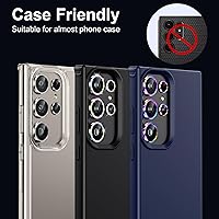 Vista 112 de WSKEN for Samsung Galaxy S24 Ultra Camera Lens Protector, Ultra Thin Scratch Resistant 9H Tempered Glass with Aluminum Metal Circle Camera Screen