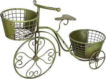 WAROOM Bicycle Plant Stand Flower Pot Holder Display Rack Metal Bike Frame Decorative Indoor Outdoor Garden Yard Planter