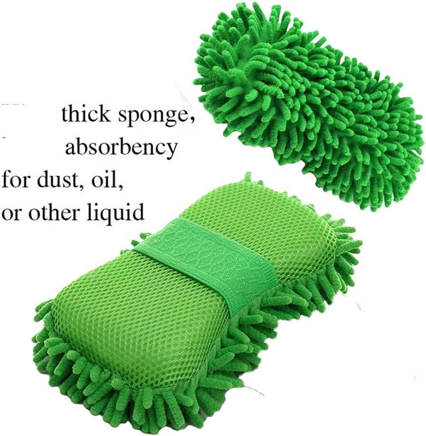 Green Car Washing Gloves - Styling Wash Care Brush Pad for Cleaning(02)