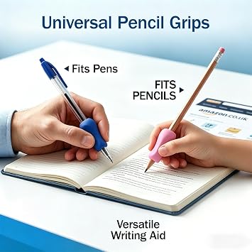 10 Pack Pencil Grips for Kids and Children, Ergonomic Pen Grips for Handwriting, Soft Non-Slip Finger Grip for Pencil, Writing Aids for School and Home