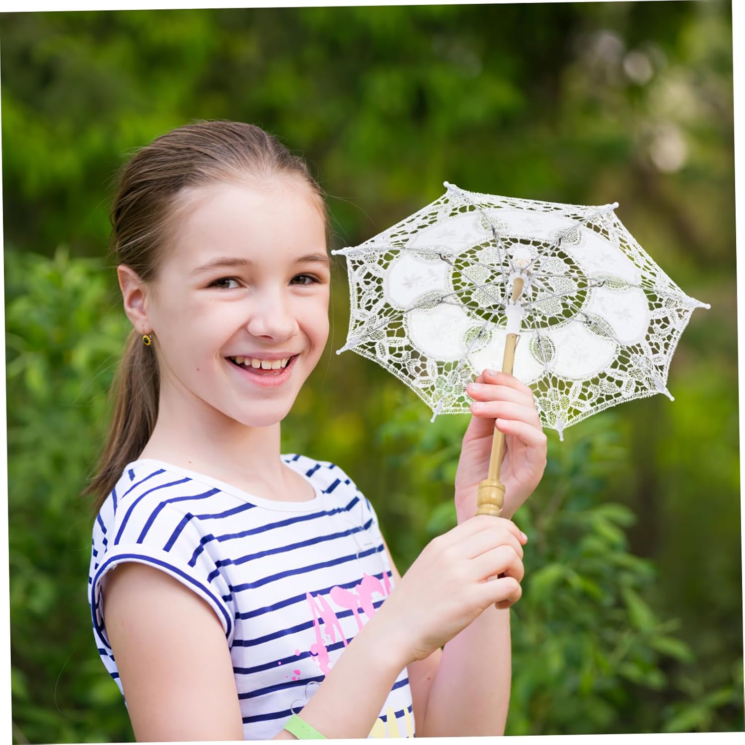 Bridal Veil Embroidery Parasol Elegant Wedding Umbrella for Photography Special Occasions Radius Decorative Accessory for Bride Photoshoot
