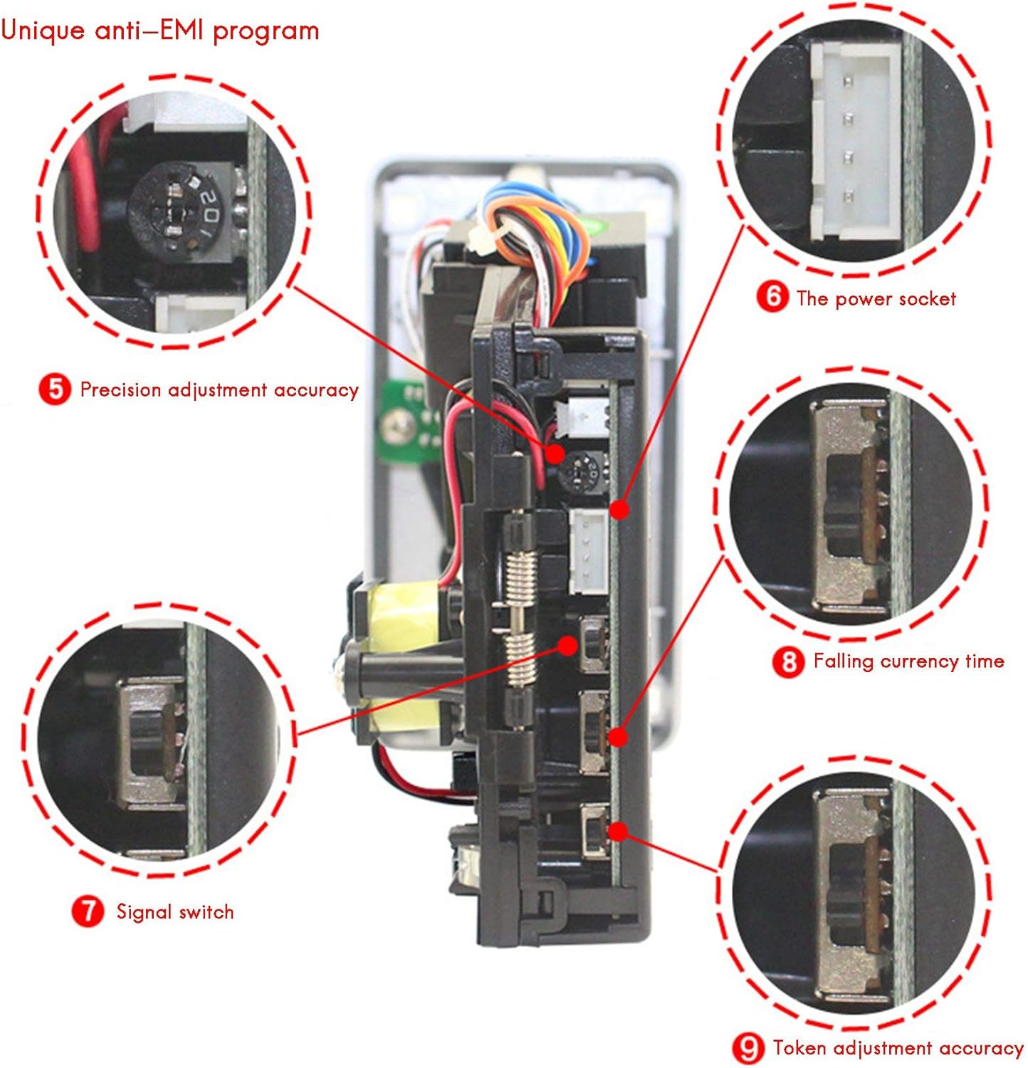 SEPRENDI 코인 수락자 코인 슬라이드 JY133A 기계 아케이드 게임 티켓 교환용 CPU 아케이드 코인 선택기