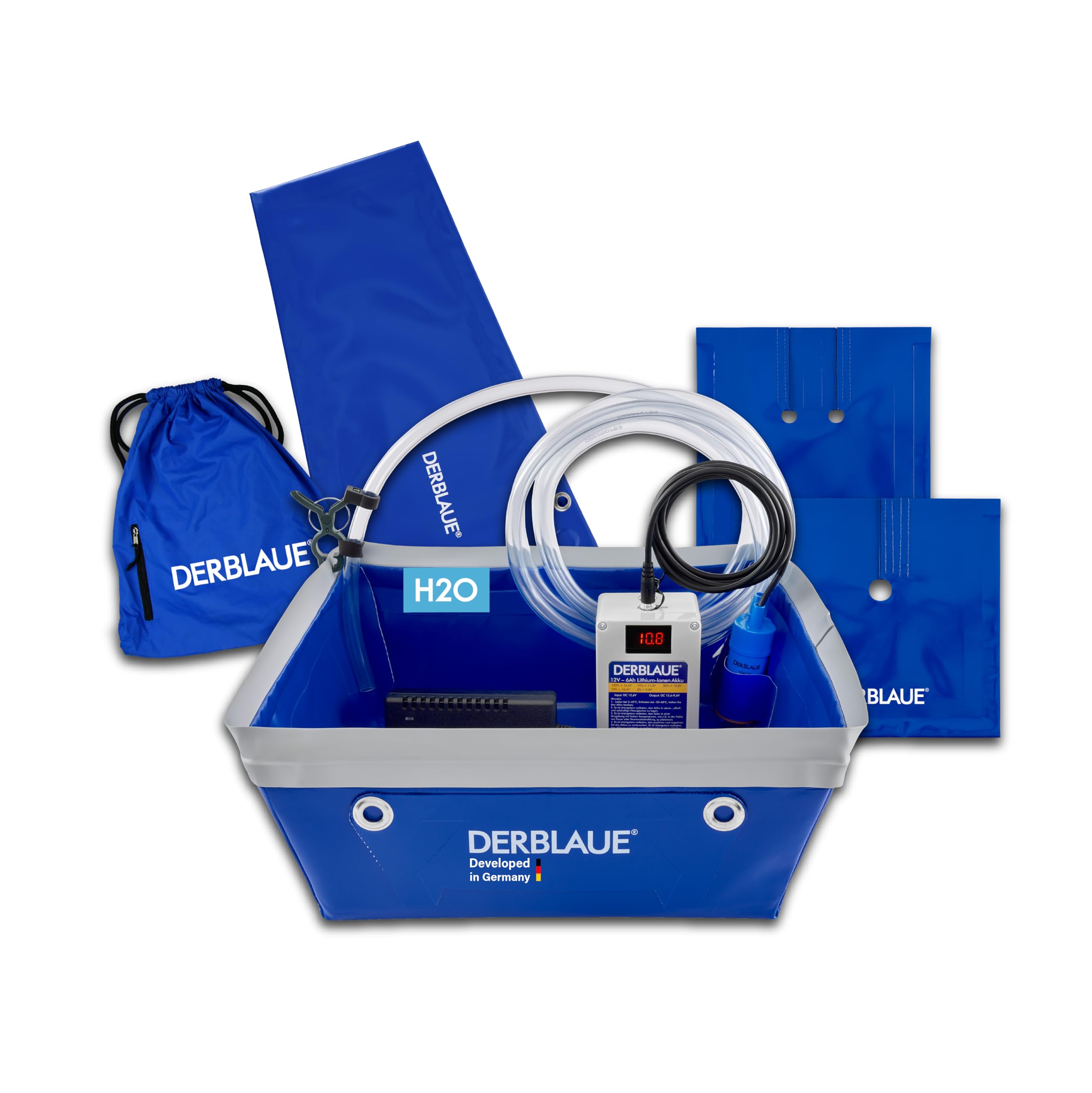 DERBLAUE Hochflexible Flüssigkeits-Auffangsysteme – Komplett Set