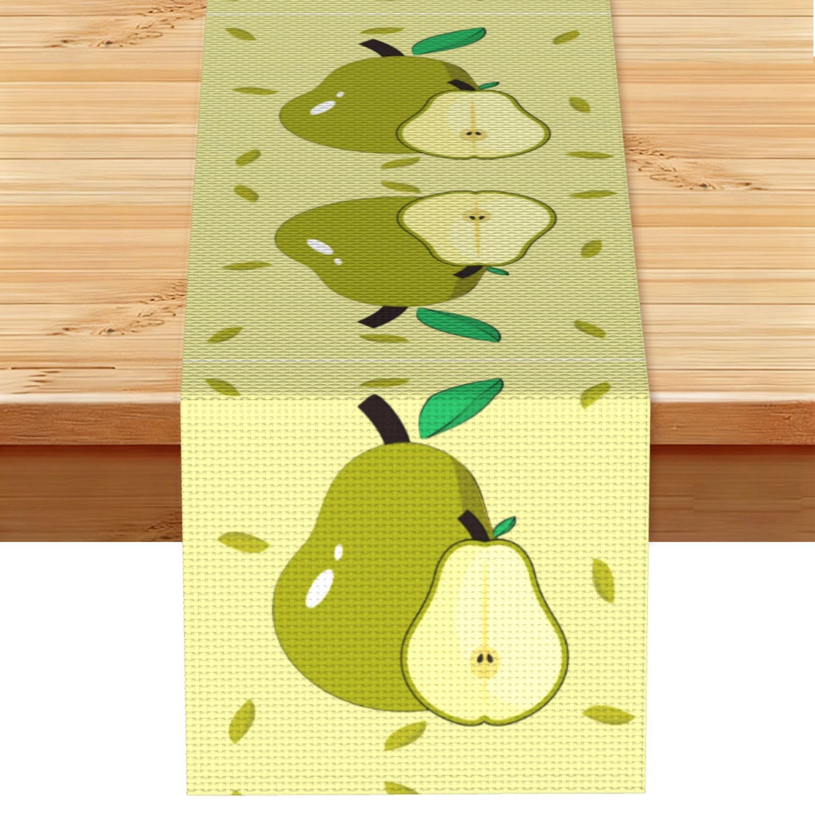 cartoon pear Linen Feel Table Runner Wedding Party Home Decoration