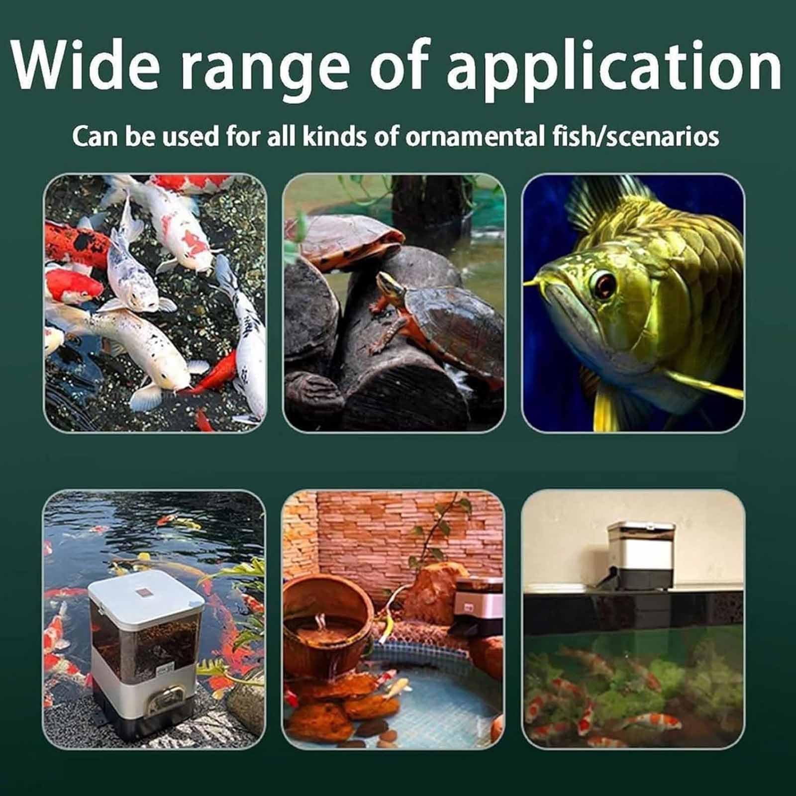 ERICAT Alimentatore Automatico di Pellet Temporizzato, Distributore Automatico di Cibo per Pesci da Laghetto, Alimentazione Regolabile da 1 a 12 Volte al Giorno, Controllo Intelligente App
