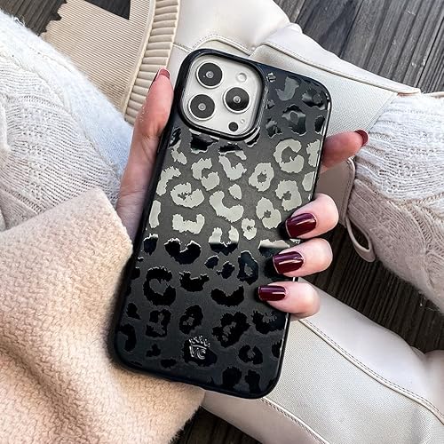 Miniatura 6 de VELVET CAVIAR Funda de teléfono con estampado de leopardo negro para iPhone 14 Pro, compatible con MagSafe, probada en caídas de 10 pies