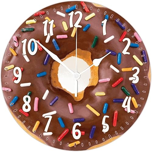 Reloj de pared redondo de madera con movimiento de barrido sin tictac reloj de pared de estilo moderno adecuado para dormitorio estudio dormitorio