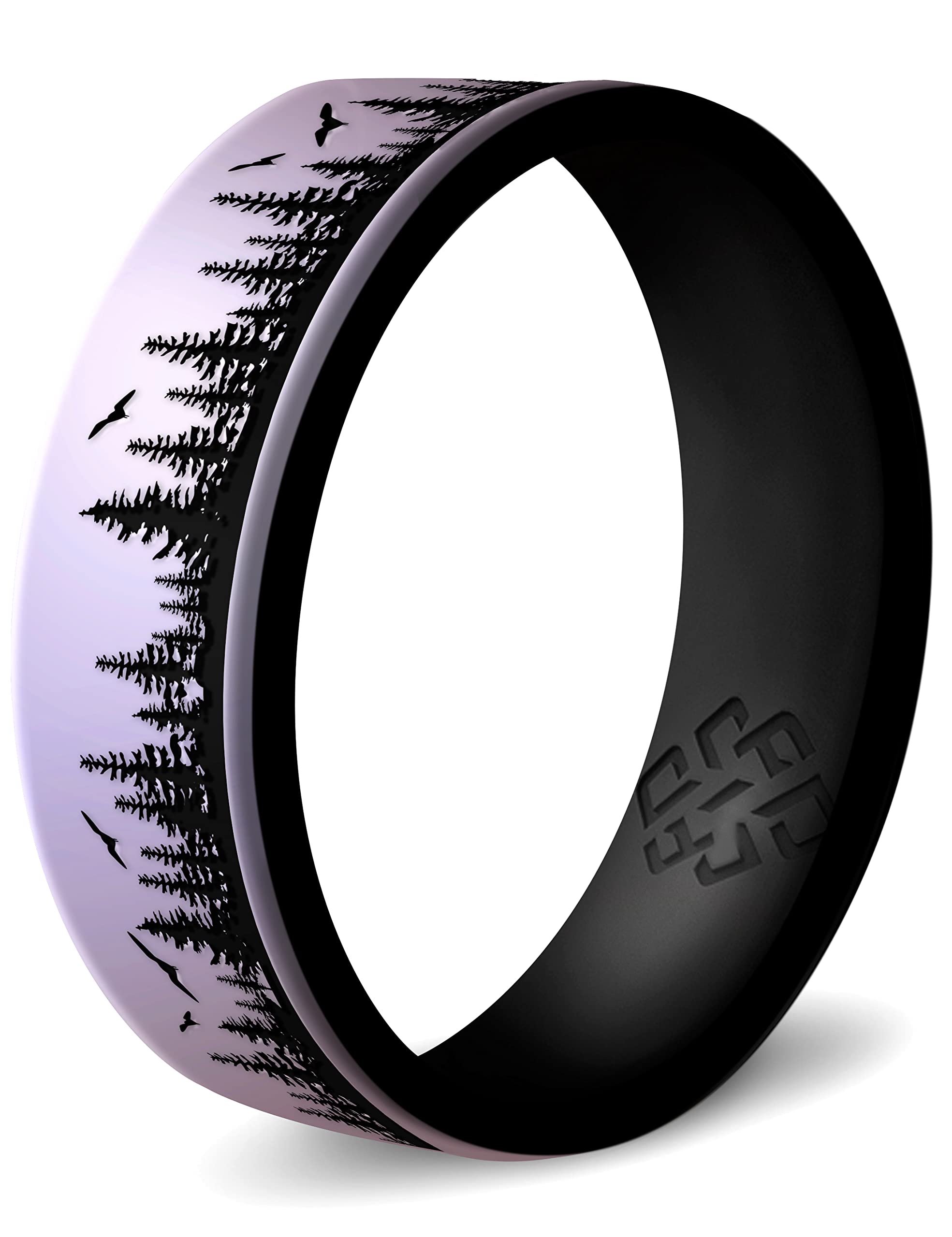 Knot Theory Mountain, Forest, Waves Silicone Ring For Men And Women