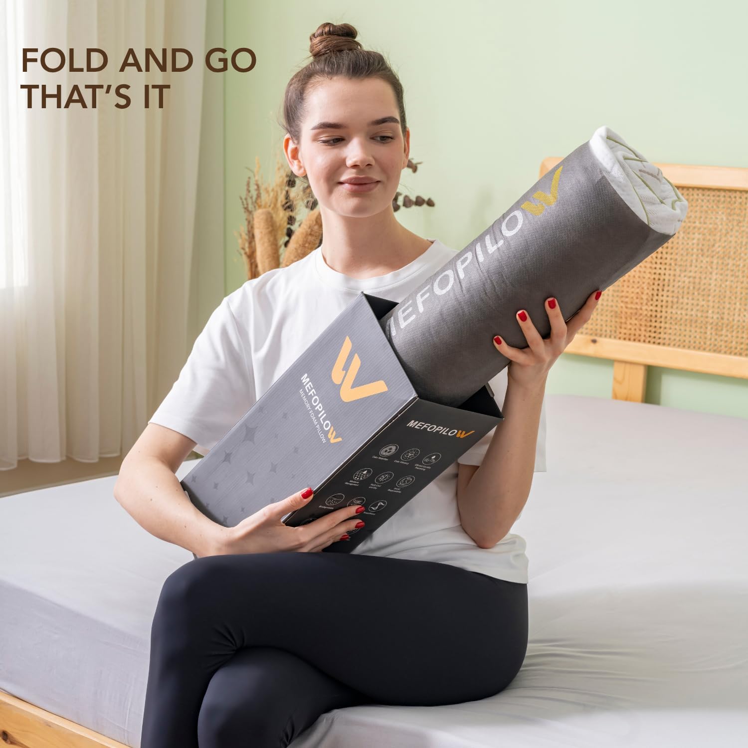 Cooling Memory Foam Pillow for Sleeping 23.62x15.75x5.12 inches, Viscoelastic, Ergonomic, Orthopaedic Neck Support Pillow, Back, Stomach, Side Sleeper, White