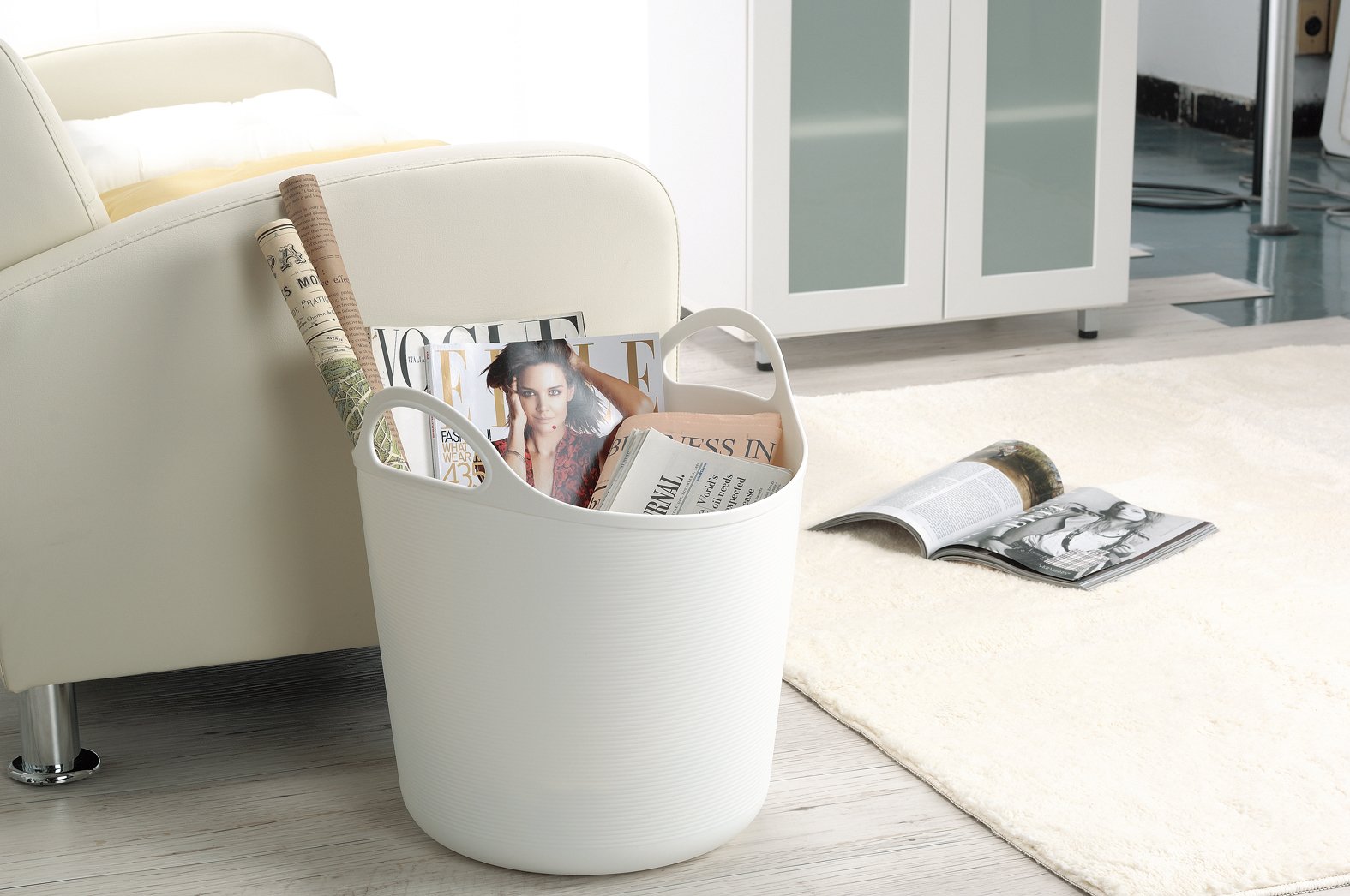 Inomata White Laundry Basket - Large & Versatile -3 Inomata White Laundry Basket - Large & Versatile -3