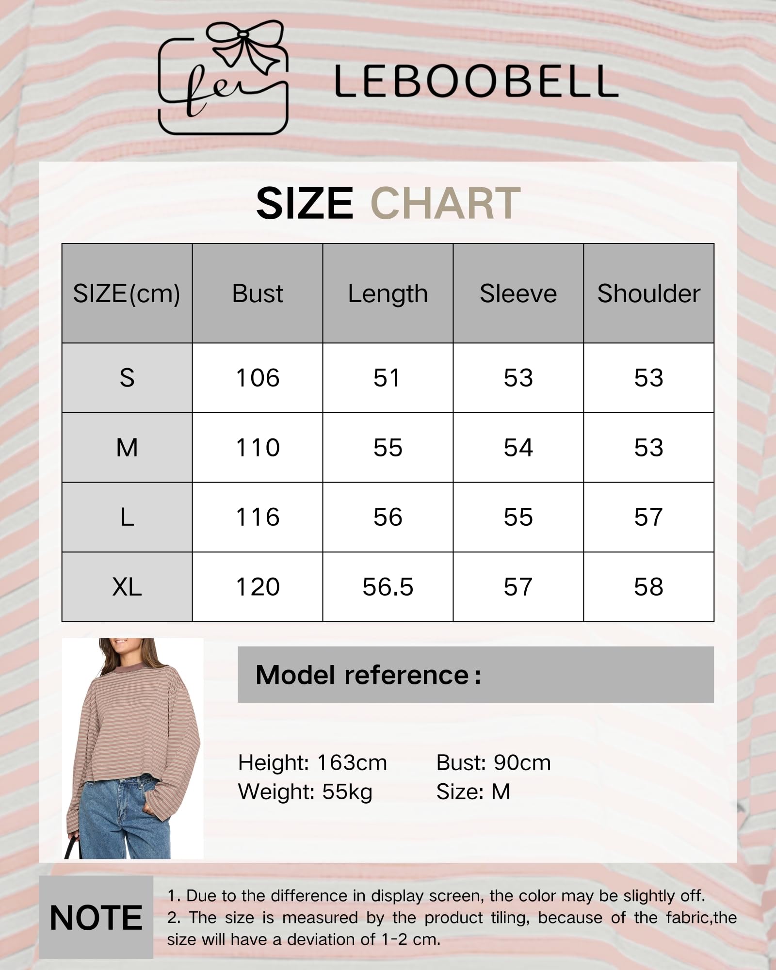Femme Manches Longues à Rayures T-Shirt Pull à col Rond Sweatshirt Ample décontracté pour Printemps été - 5