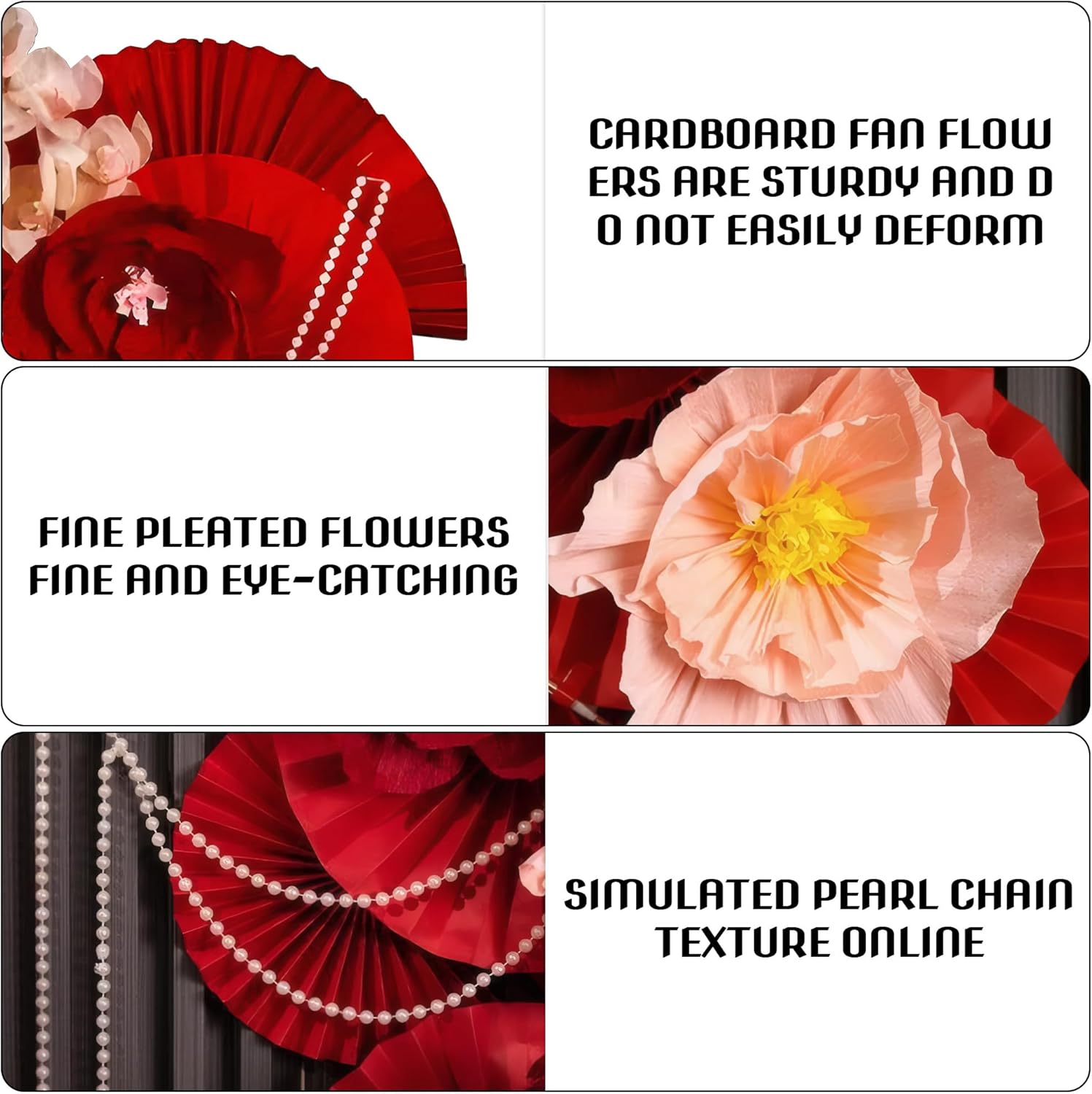 Chinese Wedding Room Decoration Set – Groom's Living Room Backdrop & Bride's Bedroom Paper Fan Garland for Wedding Celebration