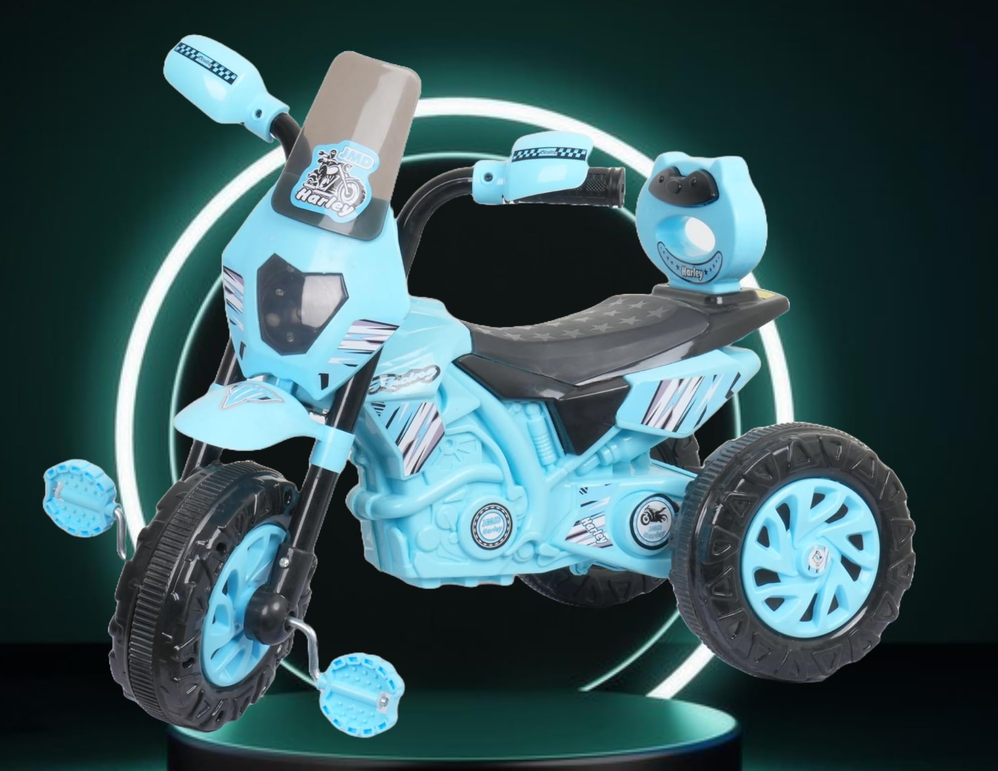 DA Bull International Harley Baby Bullet BikeTrike Cycle Backrest and Comfortable Seat Ride-on Bike Pedal Bike Tricycle Big Wheels with Musical Horn Lights for Kids Girl & Boy 2-5 Years (Blue) (B0CW9QM1KG) Amazon Price History, Amazon Price Tracker