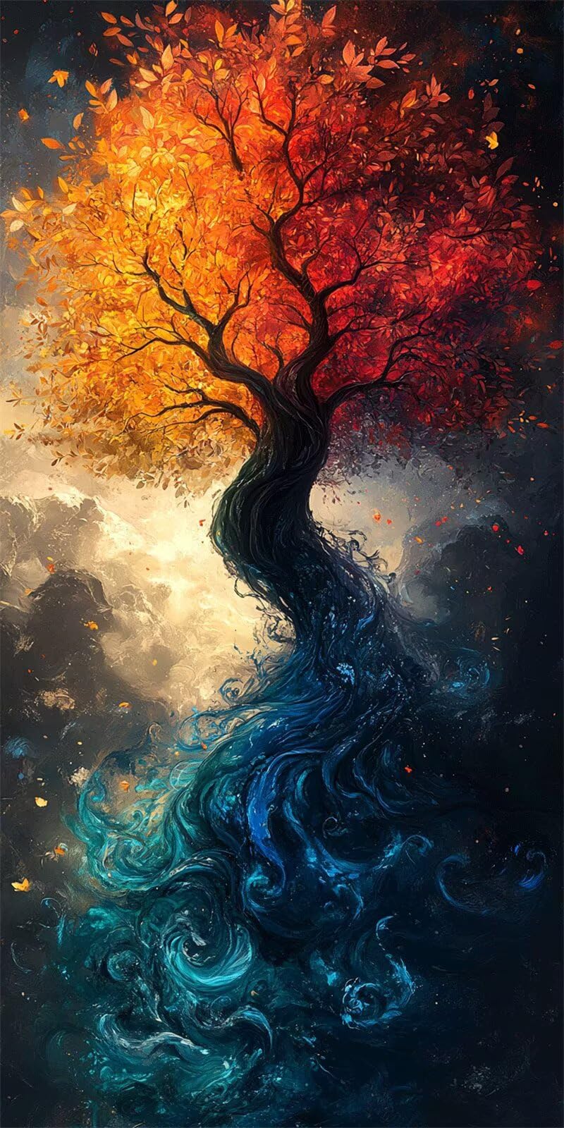 Dipingere con i Numeri Adulti Alberoastratto, 100x200cm, k-371