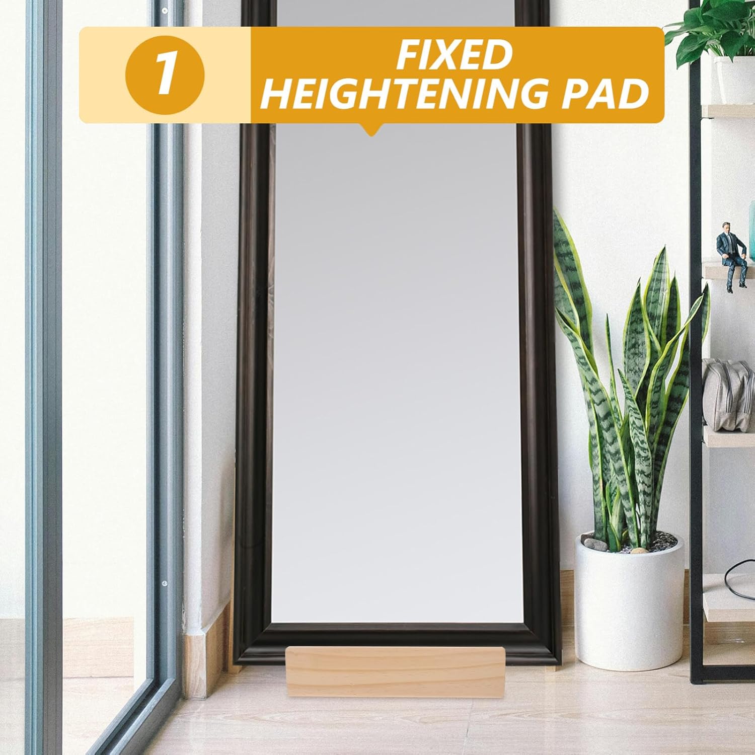 VOSAREA Sturdy Floor Mirror Stand Full Length Mirror Support Base Easy Install Random Style