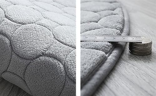 Miniatura 3 de Icegrey Alfombra redonda de espuma viscoelástica, alfombra decorativa para dormitorio, sala de estar, alfombra circular antideslizante para
