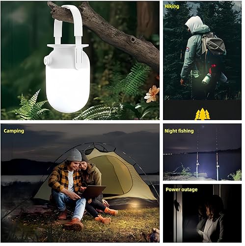 Miniatura 2 de Luces portátiles para camping, luces de campamento recargables, linternas de campamento, para huracán, cortes de energía, senderismo, pesca