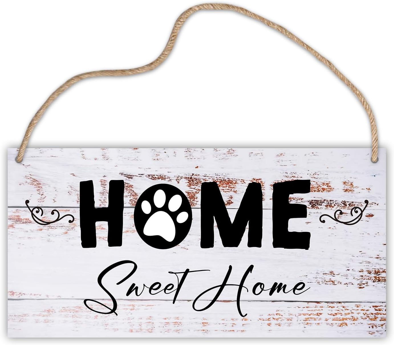 House Warming Gifts New Home Wooden Hanging Plaque, Home Sweet Home Sign, Housewarming Gift Dog Paw gift for Dog Lover Farmhouse Wall Decor for Home Living Dining Room Bedroom Entryway Hallway -A09