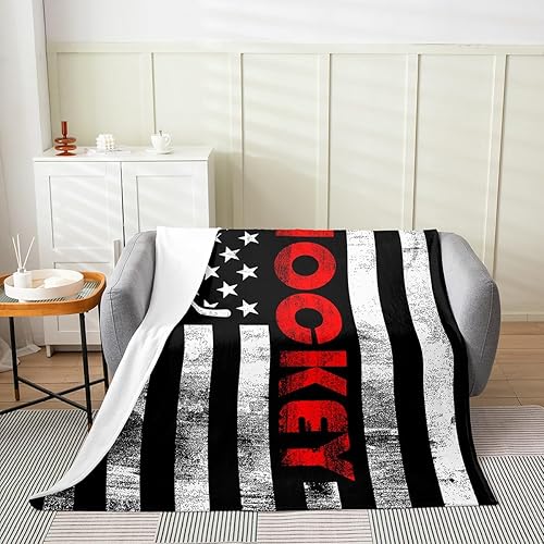 Miniatura 2 de Manta de hockey sobre hielo de 50 x 60 pulgadas manta de juegos deportivos de hockey para niños adolescentes y hombres manta de forro polar de