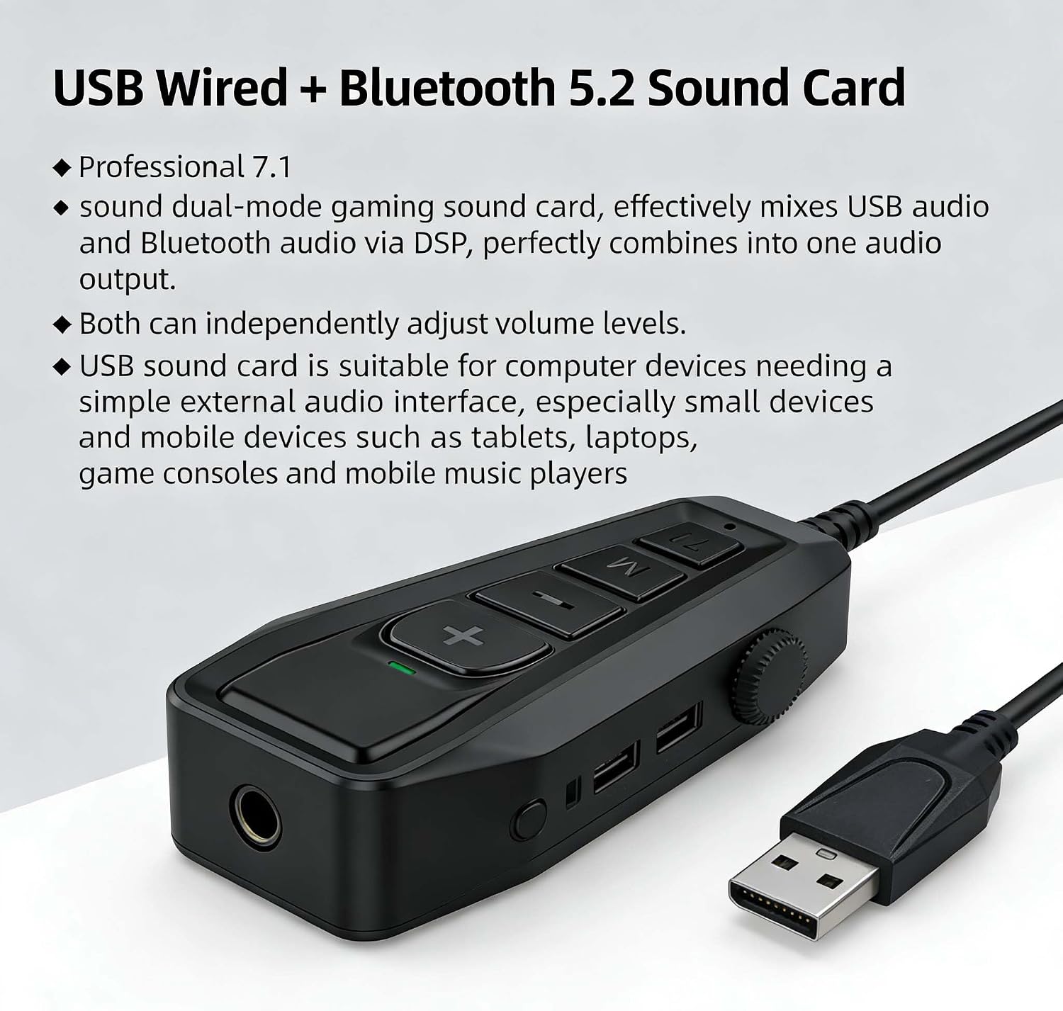 USB Audio Adapter Type C Sound Card External Sound Card with Volume Control Microphone Headphone Adapter Plug and Play No Drivers Needed USB to 3.5mm Jack Audio Adapter for PS4/PC/Windows