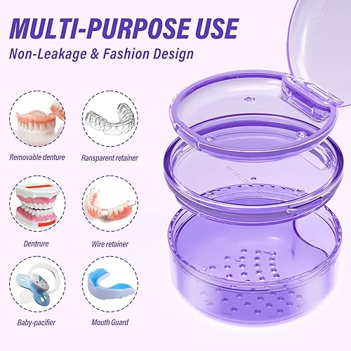 Miniatura 3 de Estuche de dentadura (púrpura)