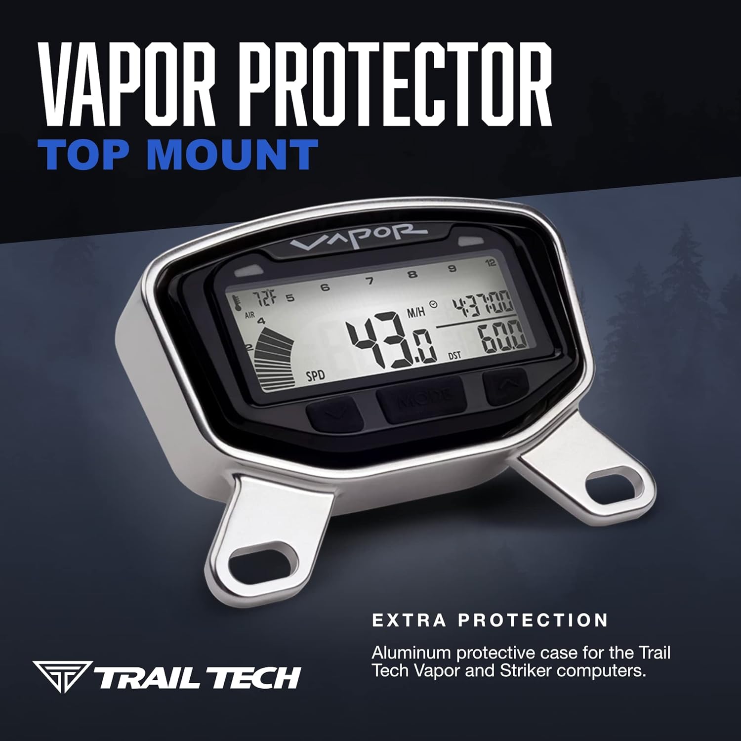 Trail Tech 022-TM Vapor Striker Top Bar Clamp Mount Honda Yamaha Suzuki Kawasaki Motorcycle, Silver