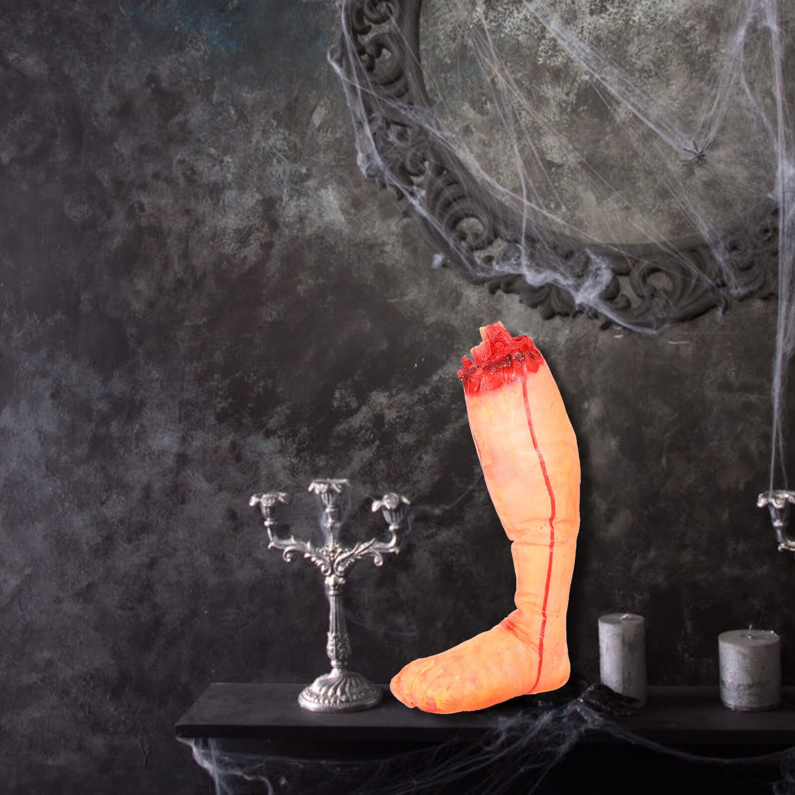 WOONEKY Realistico Accessorio Decorativo A Forma Di Gamba Mozzata Per Una Spaventosa Festa Di Halloween