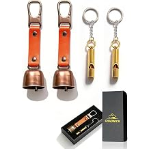 CHADWICK Bear Bell with Magnetic Silencer & Brass Whistle,1 or 2 Pack in Elegant Gift Box, Ideal Gift for Hikers, Campers, and Outdoor Enthusiasts