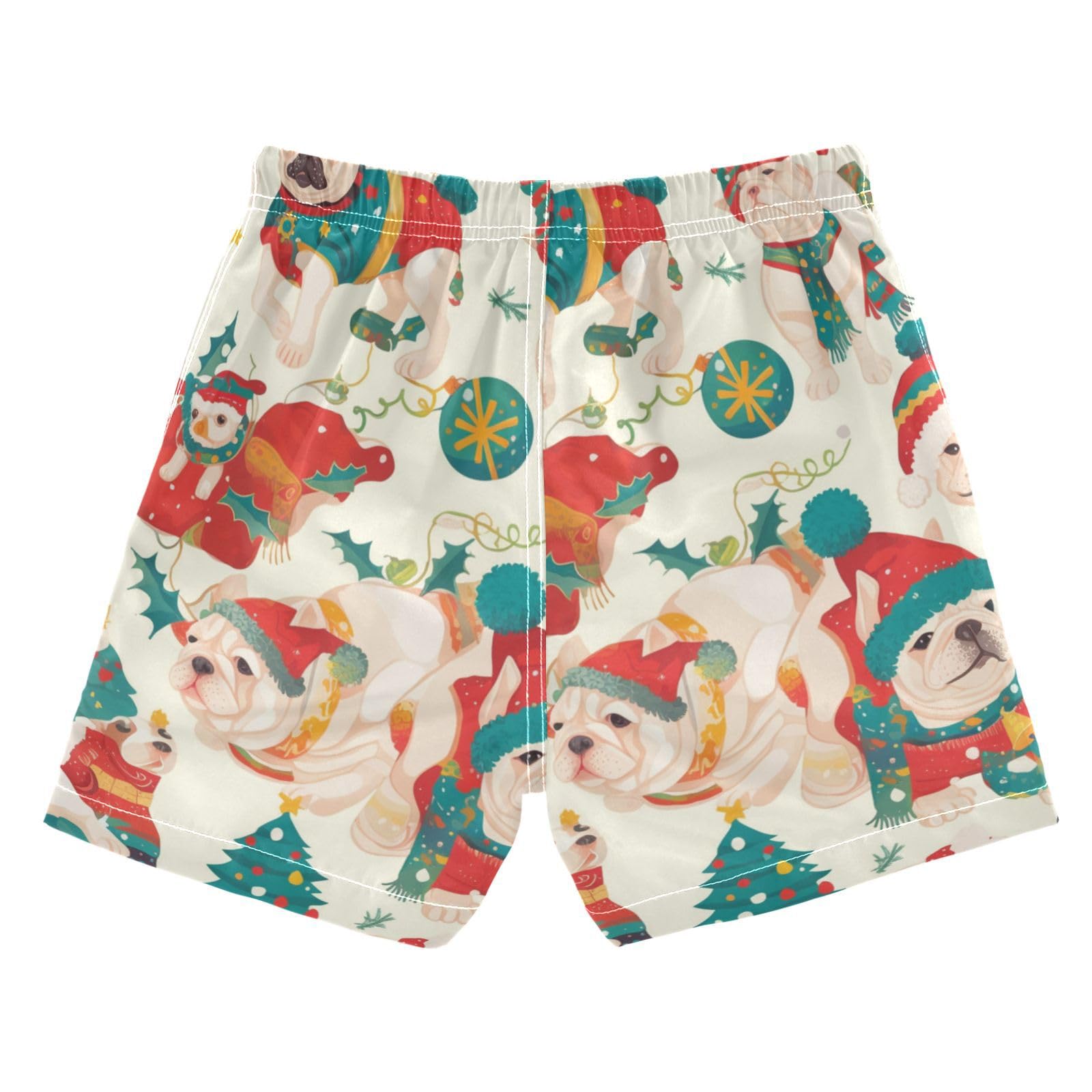 Zathe Christmas French Bulldog Cream Toddler Swim Trucks Summer Holiday Boys Toddler Beach Volleyball Shorts Kids Swimwears Funny Presents L 10Y