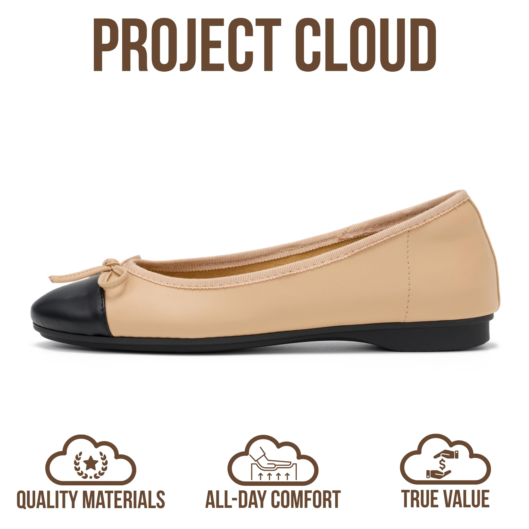 Project Cloud Ballet Flats for Women Shoes - Eco-Crafted with Memory Foam Insole Lightweight Mary Jane Flats - Non-Slip and Comfortable Womens Shoes (Ashley) — view 3
