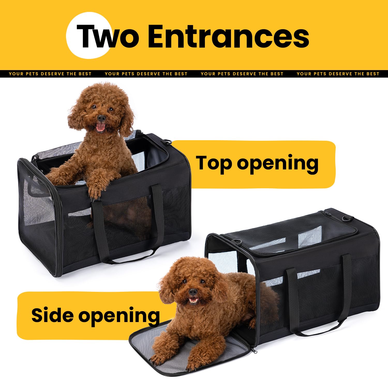 Conlun Dog Carrier Bag,Soft-Sided Pet Carriers for Dogs with 4-Sided Mesh - Image 3